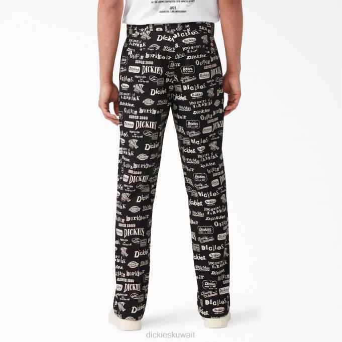 Dickies رجال سروال عمل بشعار مطبوع 100 عام 100 عام من الطباعة التراثية (rps) ملابس العمل 8444333