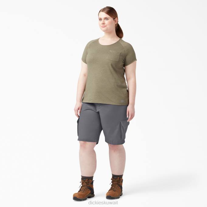 Dickies نحيف بالإضافة إلى شورت رياضي مريح مقاس 11 بوصة الجرافيت الرمادي (GA) ثياب 84442231