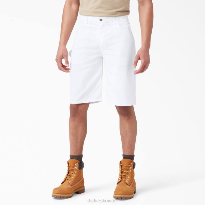Dickies رجال شورت مريح للرسام مقاس 11 بوصة أبيض (wh) ملابس العمل 8444453