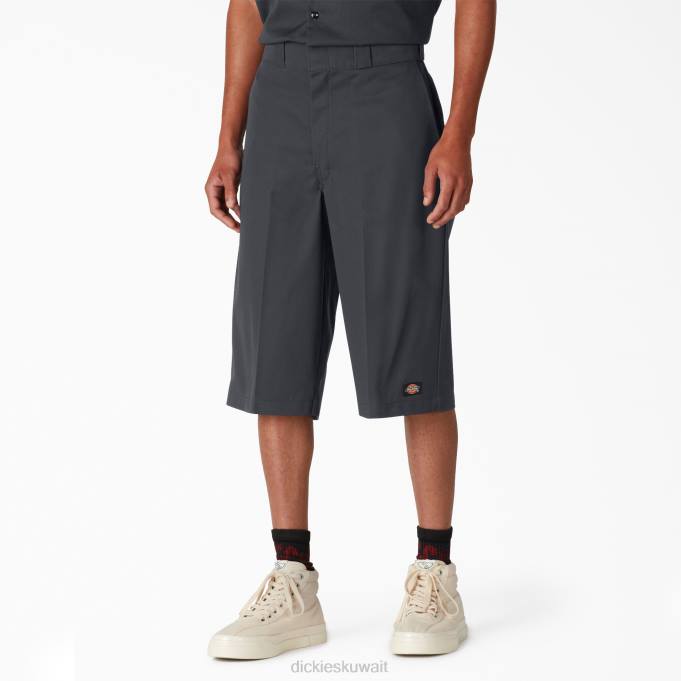 Dickies رجال شورت عمل بجيوب فضفاض متعدد الاستخدامات مقاس 15 بوصة رمادي فحمي (ch) ملابس العمل 8444357