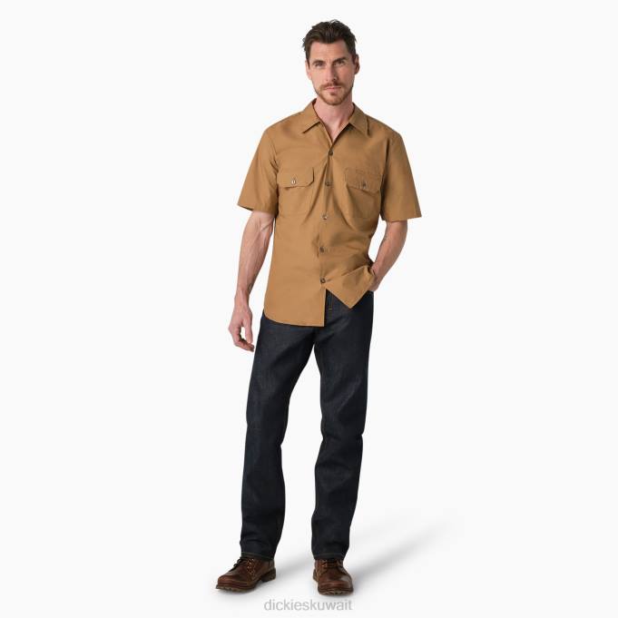 Dickies رجال 1922 قميص عمل قصير الأكمام قيقب مغسول (rma) ملابس العمل 8444923