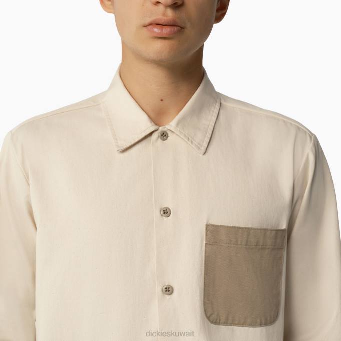 Dickies رجال 1922 قميص طويل الأكمام مغسول القيقب الطبيعي (rntma) ثياب 8444934