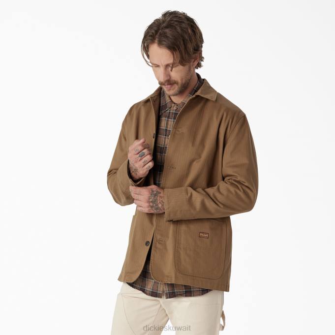 Dickies رجال 1922 سترة متعرجة خشب بني مغسول (rtb) ثياب 84441189