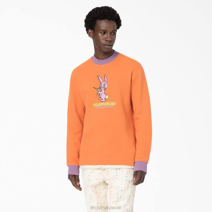 Dickies رجال المخ الميت المطرزة الهراء سترة متماسكة برتقالي محترق (إلى 1) ثياب 8444731