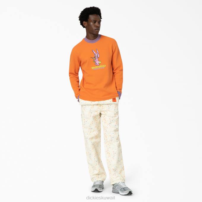 Dickies رجال المخ الميت المطرزة الهراء سترة متماسكة برتقالي محترق (إلى 1) ثياب 8444731