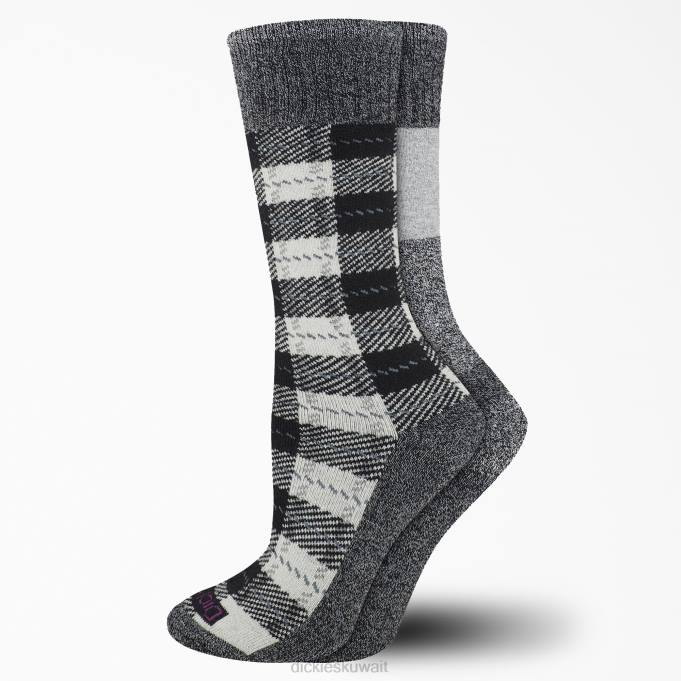 Dickies نحيف جوارب طاقم منقوشة حرارية 2 عبوة منقوشة بيضاء (بالوزن) مُكَمِّلات 84443009