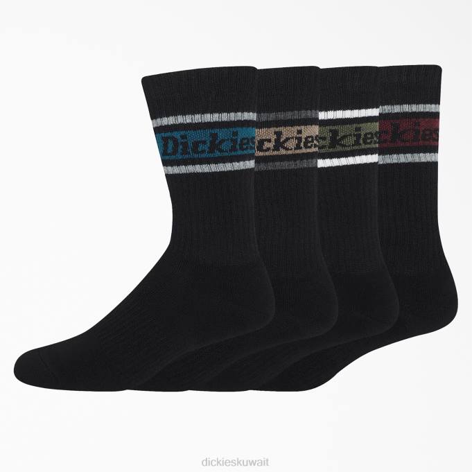 Dickies للجنسين مجموعة جوارب الرجبي المخططة 4 عبوات شريط أسود / خريف (BSF) مُكَمِّلات 84442787