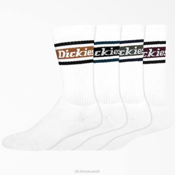 Dickies للجنسين مجموعة جوارب الرجبي المخططة 4 عبوات شريط أبيض / خريفي (WSF) مُكَمِّلات 84442796
