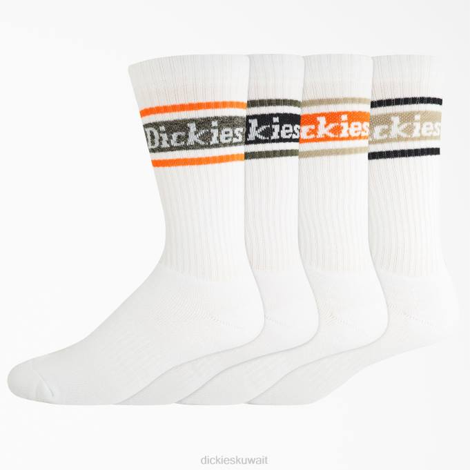 Dickies للجنسين مجموعة جوارب الرجبي المخططة 4 عبوات متعدد الخطوط البيضاء (wms) مُكَمِّلات 84442795