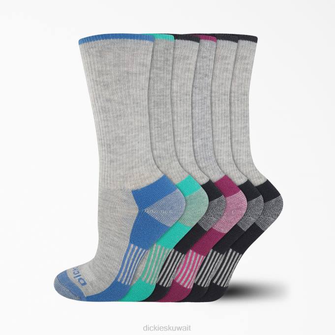 Dickies نحيف جوارب طاقم التحكم في الرطوبة - عبوة من 6 قطع رمادي (جي) مُكَمِّلات 84442940