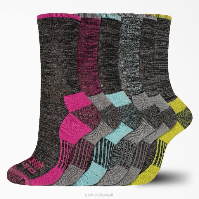 Dickies نحيف 6 عبوات من جوارب الطاقم للتحكم في الرطوبة أسود (بك) مُكَمِّلات 84443006