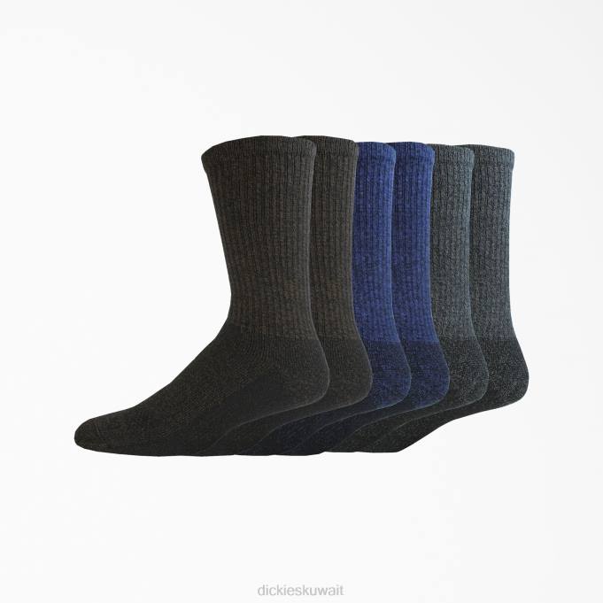 Dickies للجنسين جوارب عمل طاقم التحكم في الرطوبة 6 عبوات متنوع بني (xw) مُكَمِّلات 84442954