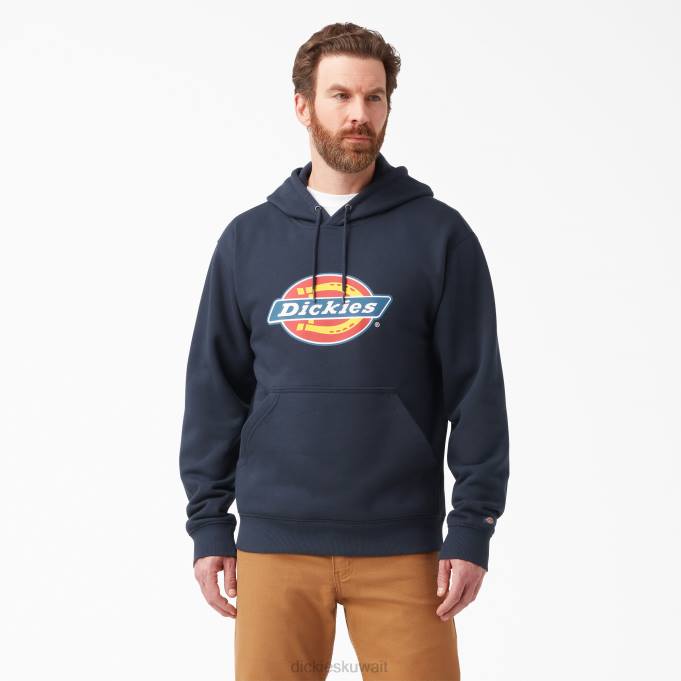 Dickies رجال كنزة بغطاء للرأس بشعار ثلاثي الألوان طارد للماء البحرية الداكنة (دن) ثياب 84441105