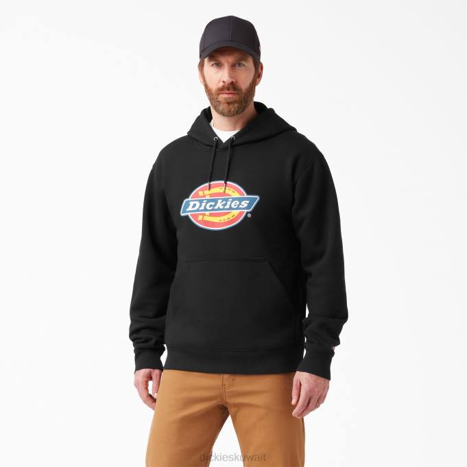 Dickies رجال كنزة بغطاء للرأس بشعار ثلاثي الألوان طارد للماء أسود (كيلوبايت) ثياب 84441107