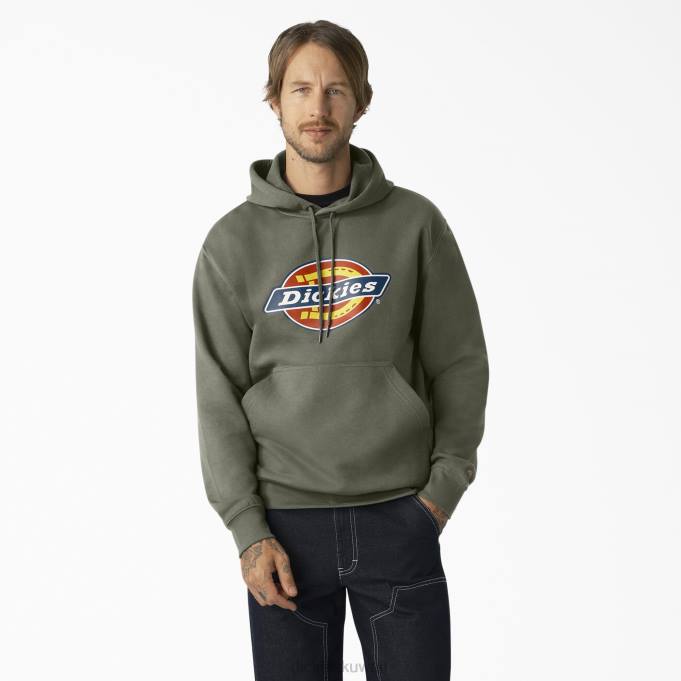 Dickies رجال كنزة بغطاء للرأس بشعار ثلاثي الألوان طارد للماء الطحلب الأخضر (مللي ثانية) ثياب 84441109