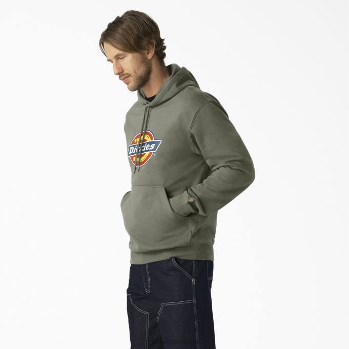 Dickies رجال كنزة بغطاء للرأس بشعار ثلاثي الألوان طارد للماء الطحلب الأخضر (مللي ثانية) ثياب 84441109