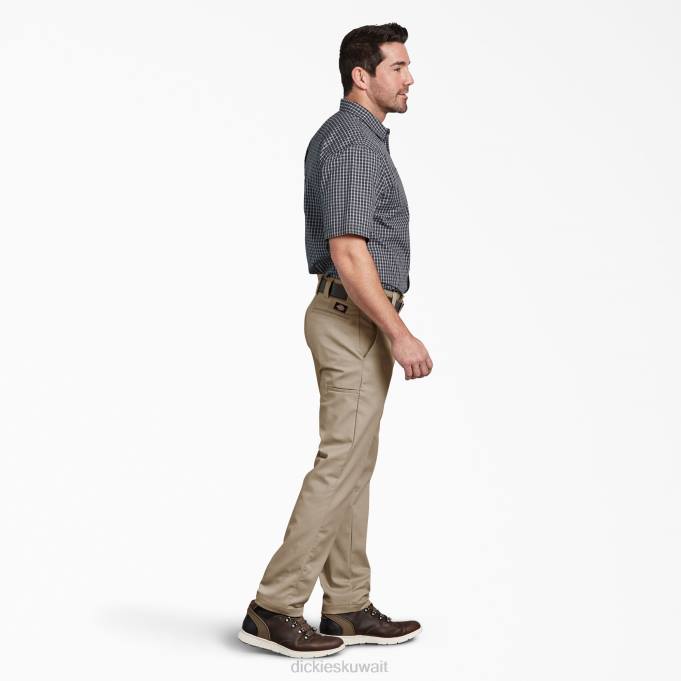 Dickies رجال بنطلون عمل جيب متعدد الاستخدامات ذو قصة ضيقة وأرجل مدببة رمال الصحراء (س) ملابس العمل 8444110