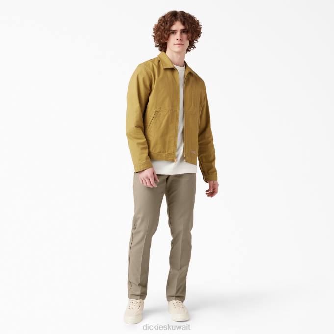 Dickies رجال بنطلون عمل جيب متعدد الاستخدامات ذو قصة ضيقة وأرجل مدببة رمال الصحراء (س) ملابس العمل 8444110