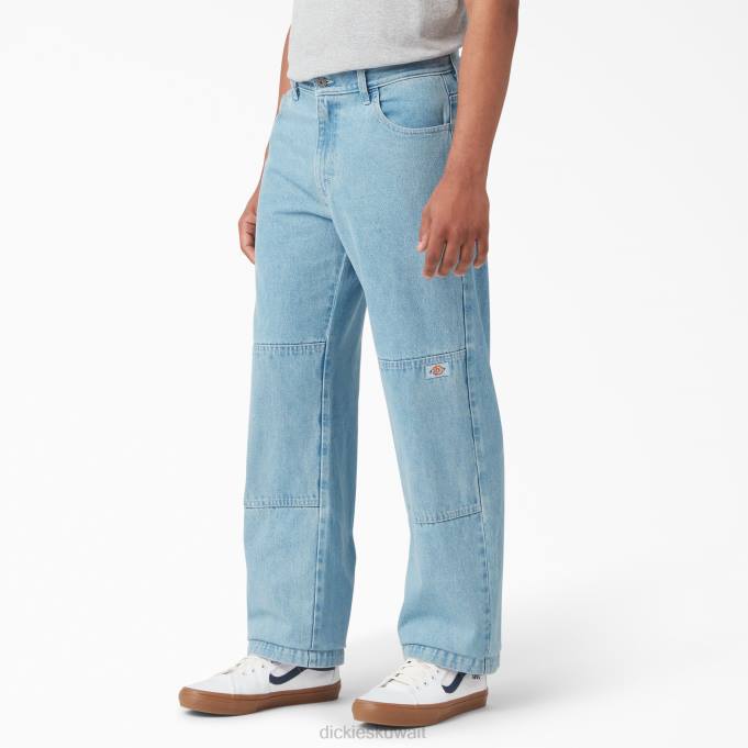 Dickies رجال بنطال جينز بركبة مزدوجة وقصة فضفاضة الدنيم الخفيف (المحدودة) ثياب 8444119
