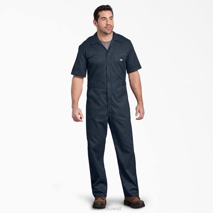 Dickies رجال المآزر قصيرة الأكمام المرن البحرية الداكنة (دن) ملابس العمل 84441239