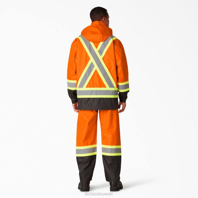 Dickies للجنسين مرحبًا بالنسبة لبدلة المطر الآمنة المكونة من قطعتين أنسي أورانج (أو) ملابس العمل 84441453