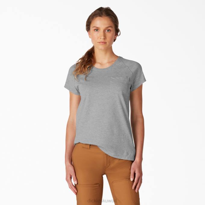 Dickies نحيف تي شيرت تبريد قصير الأكمام هيذر جراي (زئبق) ثياب 84441579