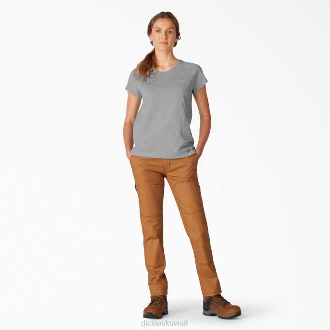 Dickies نحيف تي شيرت تبريد قصير الأكمام هيذر جراي (زئبق) ثياب 84441579