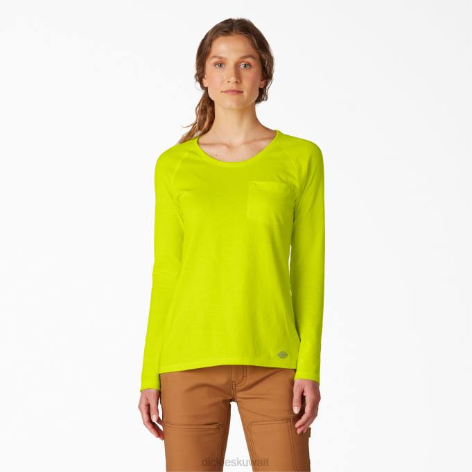 Dickies نحيف تي شيرت تبريد بأكمام طويلة أصفر فاتح (جسم غامق) ثياب 84441629