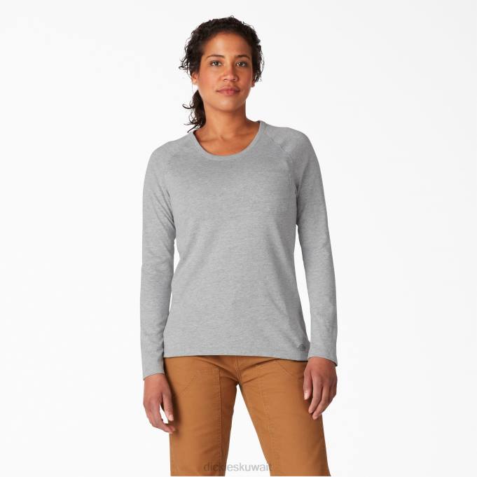 Dickies نحيف تي شيرت تبريد بأكمام طويلة هيذر جراي (زئبق) ثياب 84441635