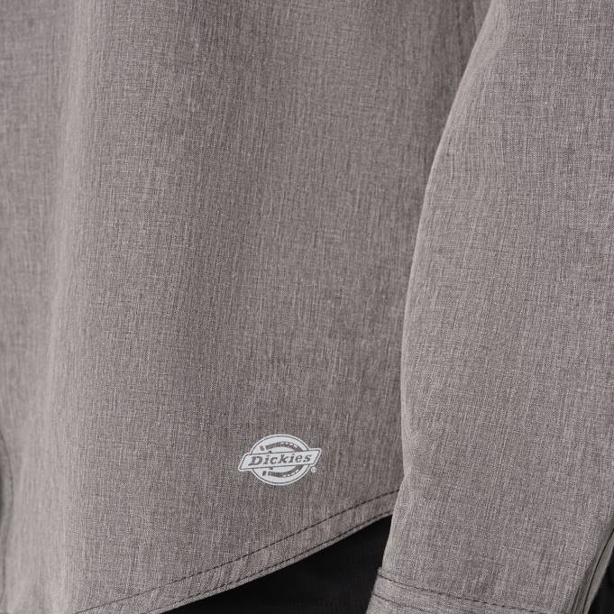 Dickies نحيف قميص عمل بفتحة تبريد الجرافيت الرمادي (جاد) ملابس العمل 84441676