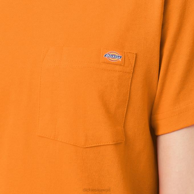 Dickies نحيف تيشيرت قصير الأكمام ثقيل الوزن برتقالي (أو) ثياب 84441962