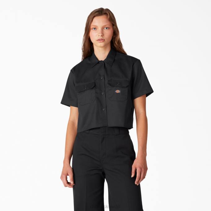Dickies نحيف قميص العمل اقتصاص أسود (بك) ملابس العمل 84442004