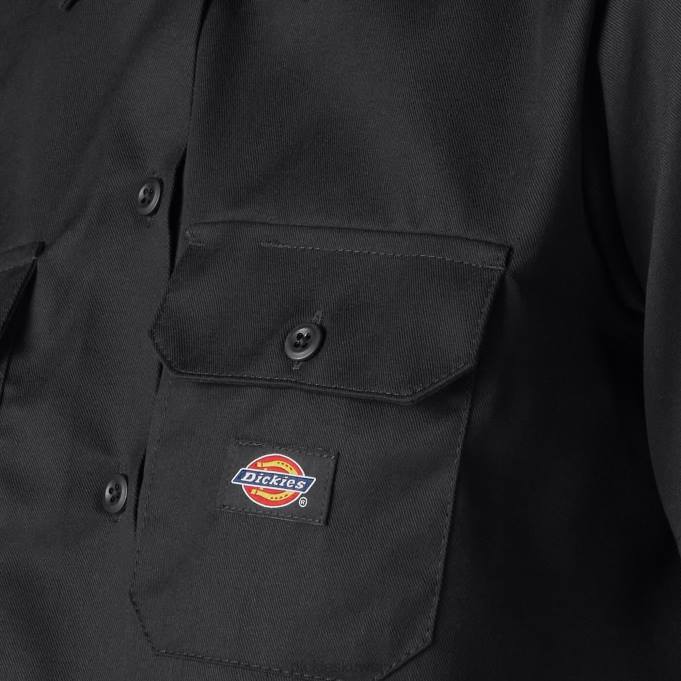 Dickies نحيف قميص العمل اقتصاص أسود (بك) ملابس العمل 84442004