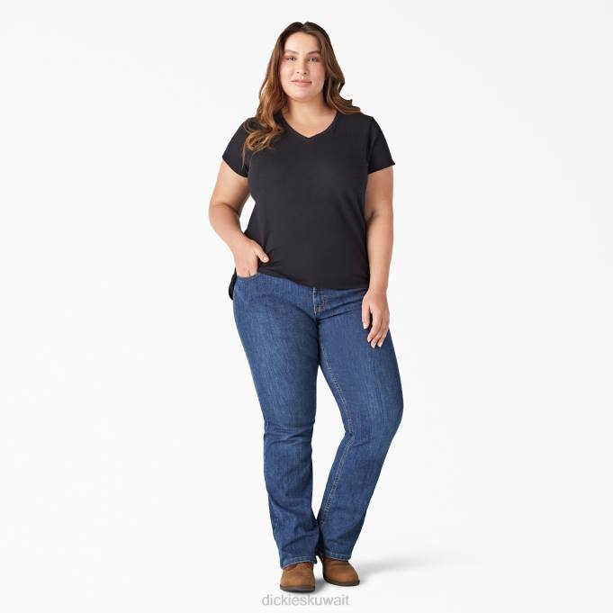 Dickies نحيف بالإضافة إلى تي شيرت قصير الأكمام أسود (كيلو بايت) ثياب 84442039