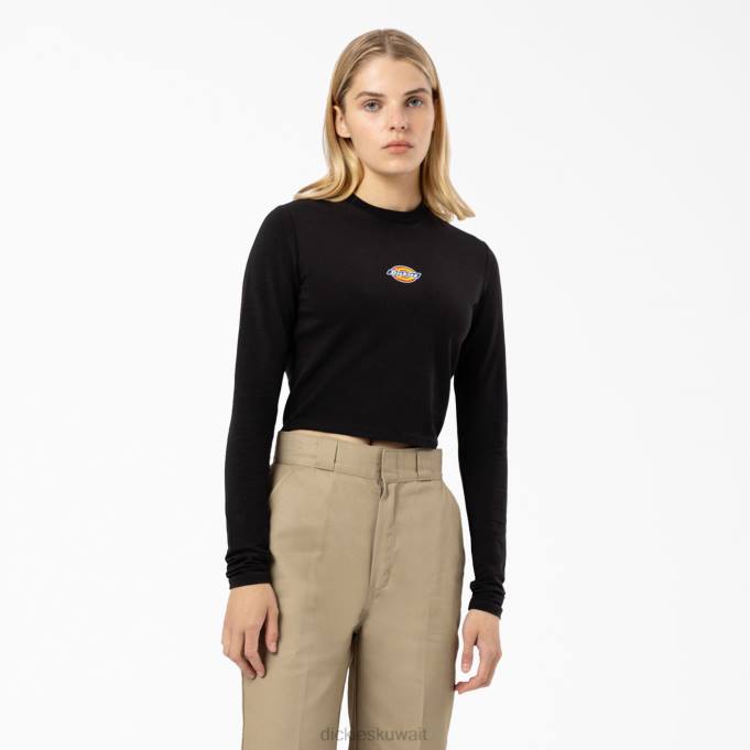 Dickies نحيف تي شيرت قصير الأكمام بشعار وادي القيقب أسود (كيلو بايت) ثياب 84442052