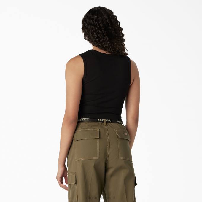 Dickies نحيف أعلى خزان اقتصاص الرسم أسود (كيلو بايت) ثياب 84442112