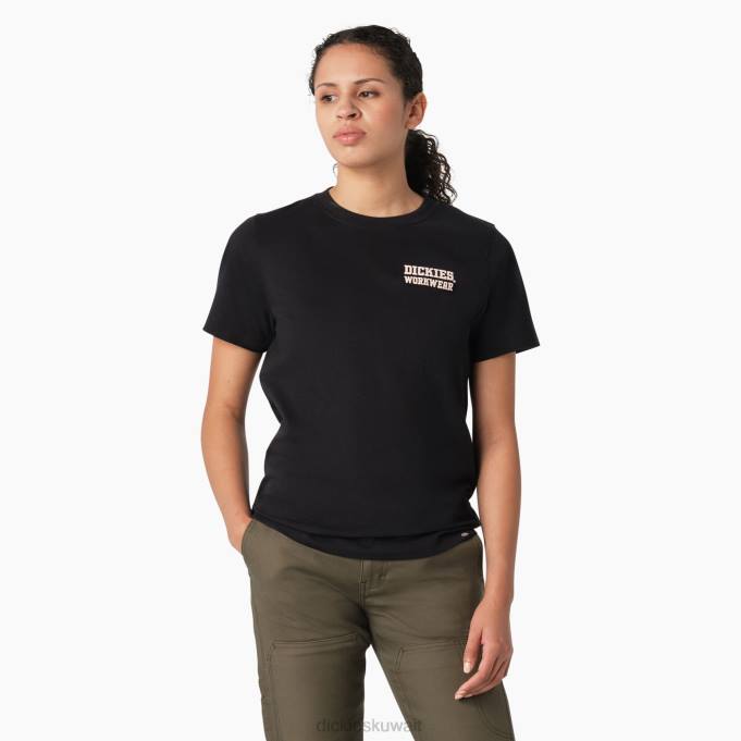 Dickies نحيف ثقيل الوزن عمال الرسم تي شيرت أسود (كيلو بايت) ملابس العمل 84442117