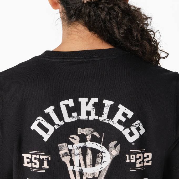 Dickies نحيف ثقيل الوزن عمال الرسم تي شيرت أسود (كيلو بايت) ملابس العمل 84442117