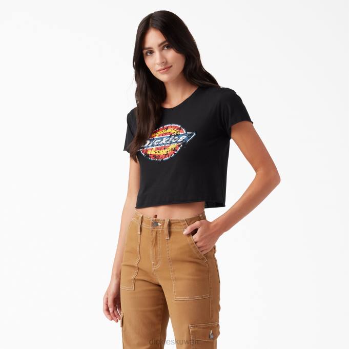Dickies نحيف تي شيرت قصير بشعار ممزق أسود (كيلو بايت) ثياب 84442139