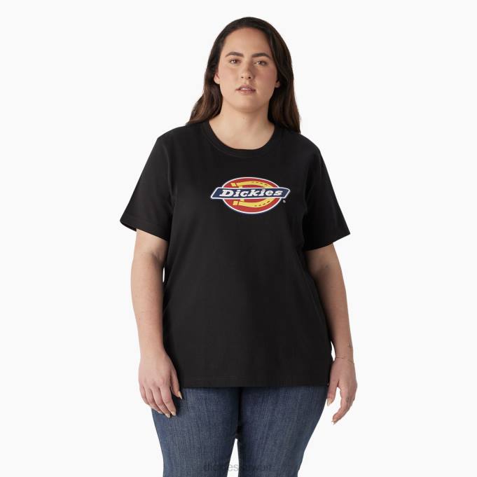 Dickies نحيف بالإضافة إلى تي شيرت بشعار ثقيل الوزن أسود (كيلو بايت) ثياب 84442146
