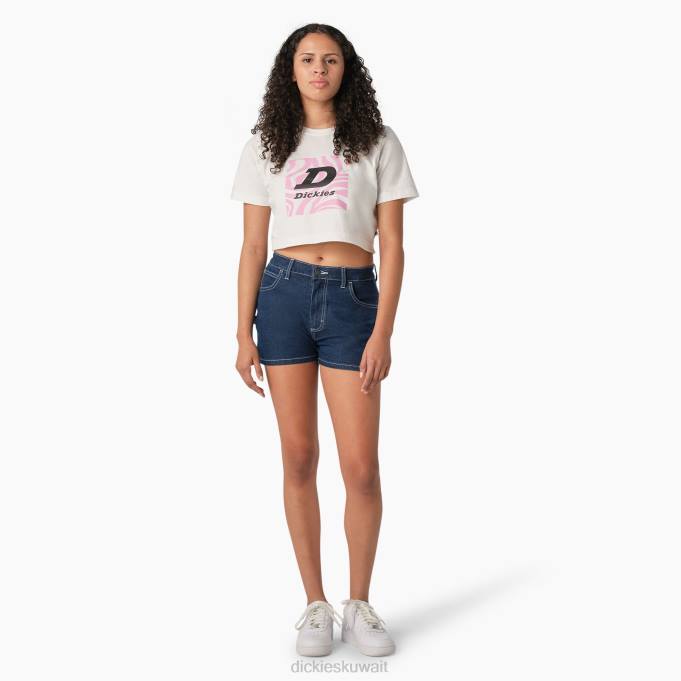 Dickies نحيف تي شيرت قصير برسومات حمار وحشي الأبيض (وا) ثياب 84442194