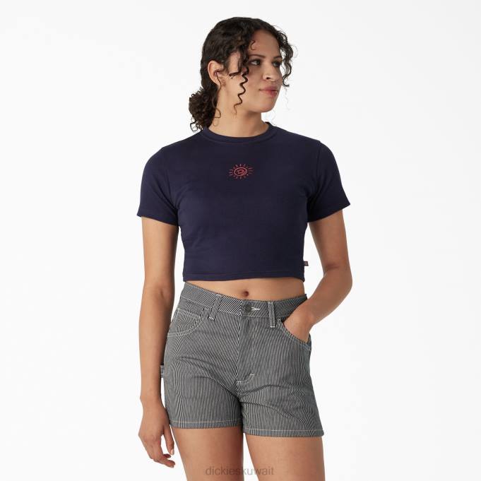 Dickies نحيف تي شيرت قصير مطرز الحبر البحري (إيك) ثياب 84442195