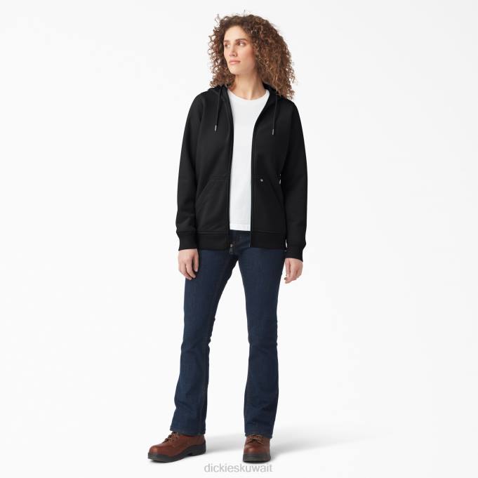 Dickies نحيف هوديي من الصوف ثقيل الوزن بسحّاب كامل أسود (كيلو بايت) ثياب 84442288