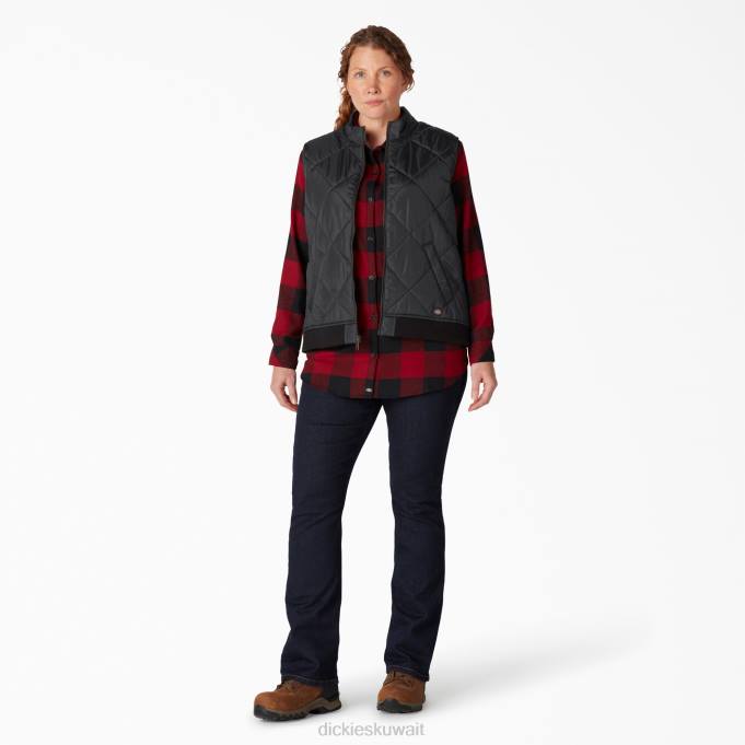 Dickies نحيف بالإضافة إلى سترة مبطنة أسود (بك) ثياب 84442324