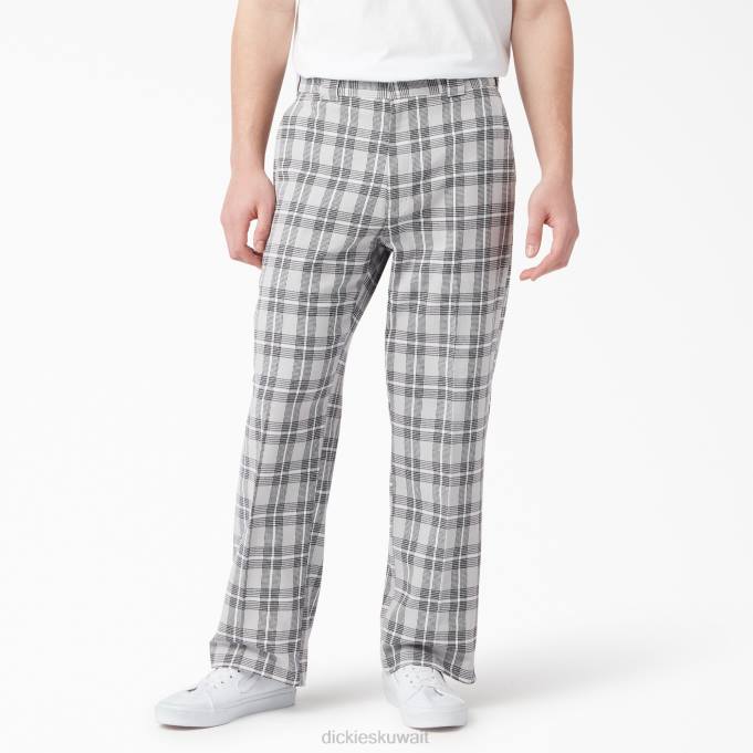 Dickies رجال بنطلون منقوش أمامي مسطح منقوشة الرمادية النهائية (ترقية) ثياب 8444278