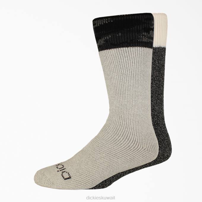 Dickies للجنسين جوارب طويلة من ألياف الفحم الثقيل - عبوة من قطعتين رمادي / أسود (جب) مُكَمِّلات 84443018