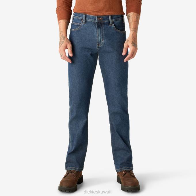 Dickies رجال جينز بخمسة جيوب دافئ نيلي مغسول بالحجر (شور) ثياب 8444320