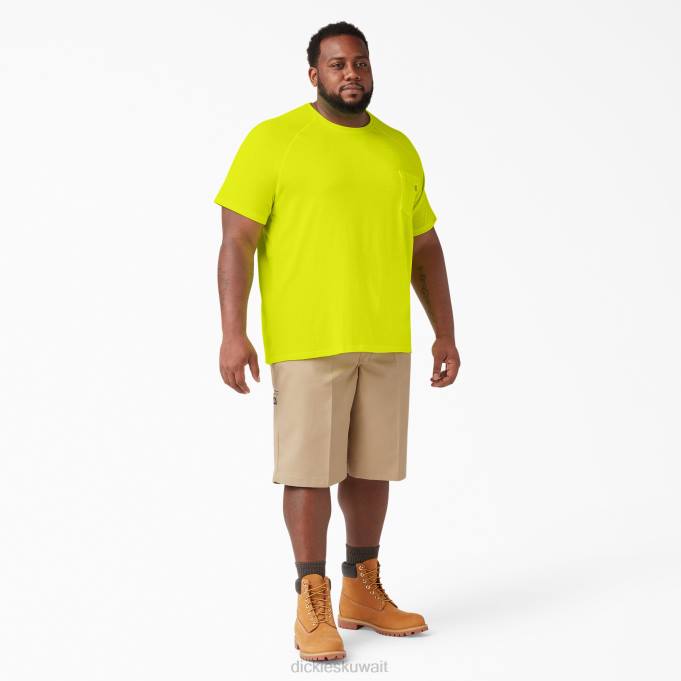 Dickies رجال تي شيرت تبريد قصير الأكمام أصفر فاتح (جسم غامق) ثياب 8444538