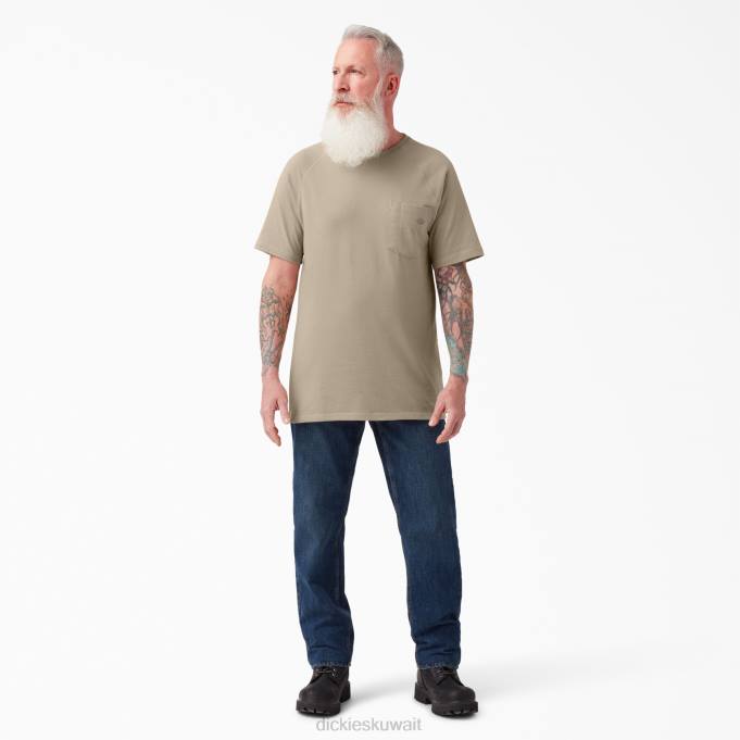 Dickies رجال تي شيرت تبريد قصير الأكمام رمال الصحراء (س) ثياب 8444544
