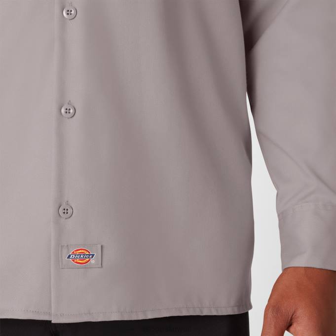 Dickies رجال قميص عمل طويل الأكمام الفضة (سيفرت) ملابس العمل 8444567